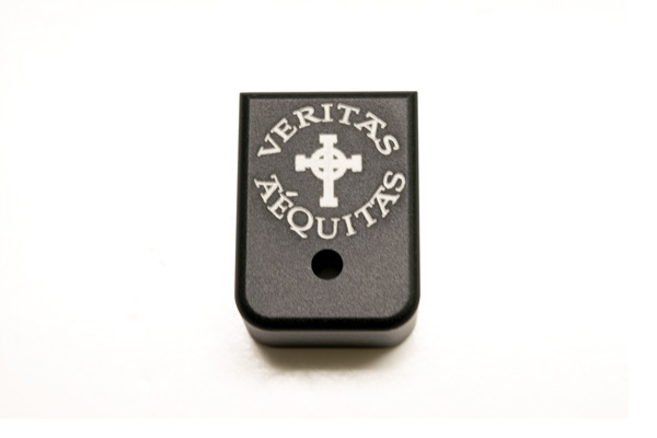 Veritas Aequias block mag base plate laser engraved.