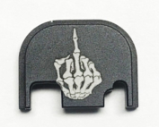 Glock Slide End Plate Custom Engraved. Bone Finger