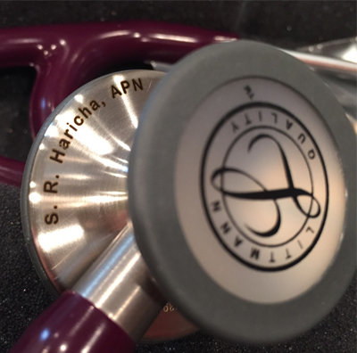 Stethoscope engraving for chest piece