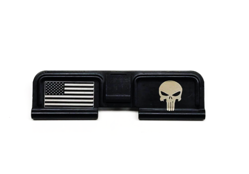 Punisher / US Flag Custom Engraved Dust Cover AR15