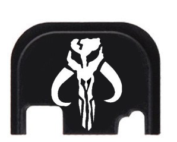 Mandalorian engraved glock slide end plate