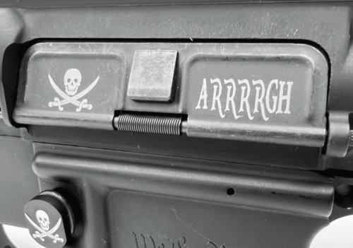 AR15 Engraved Dust Cover –  Jolly Roger Pirate Theme - Image 5