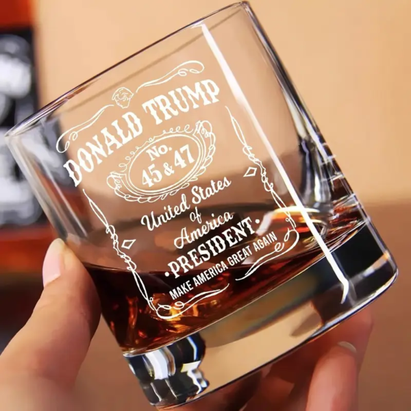 Donald Trump Whiskey Glass Custom Laser Engraving Whiskey Glass